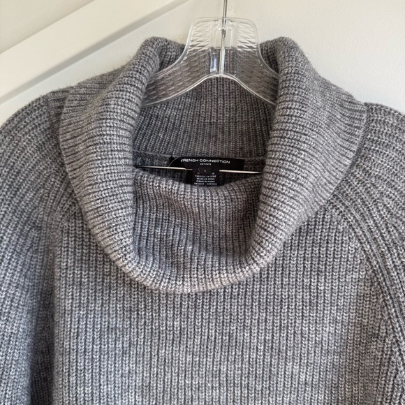 French Cinnection Mersai Cowl Neck Women's Gray Turtleneck Sweater sie L - Picture 8 of 13